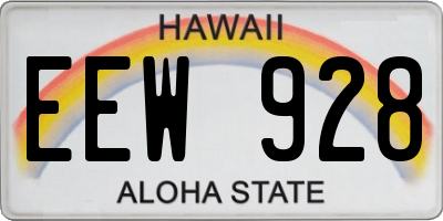 HI license plate EEW928