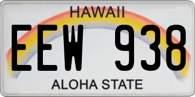 HI license plate EEW938