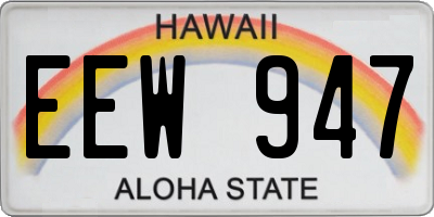 HI license plate EEW947