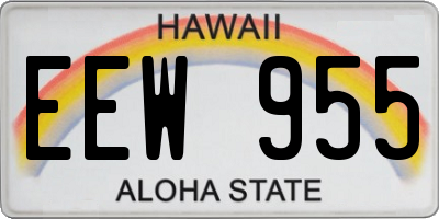 HI license plate EEW955