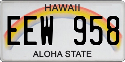 HI license plate EEW958