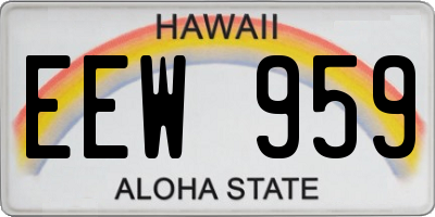 HI license plate EEW959