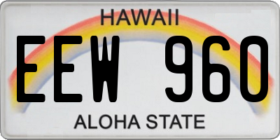 HI license plate EEW960