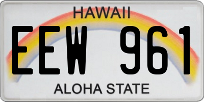 HI license plate EEW961