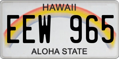 HI license plate EEW965