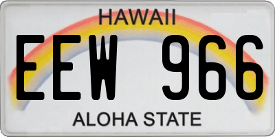 HI license plate EEW966