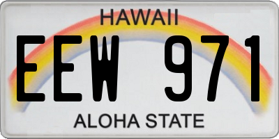 HI license plate EEW971