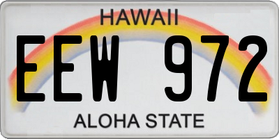 HI license plate EEW972