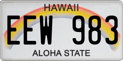 HI license plate EEW983