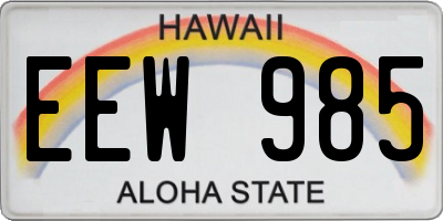 HI license plate EEW985