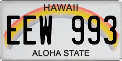 HI license plate EEW993