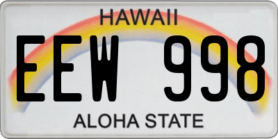HI license plate EEW998