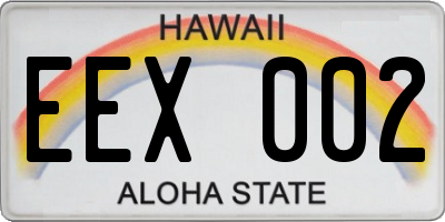HI license plate EEX002