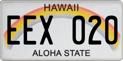 HI license plate EEX020