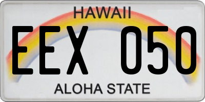 HI license plate EEX050