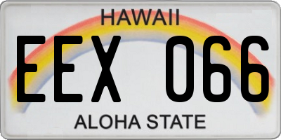 HI license plate EEX066
