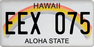 HI license plate EEX075
