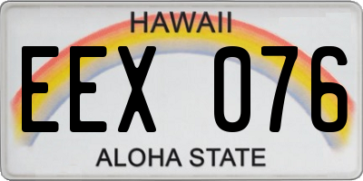 HI license plate EEX076
