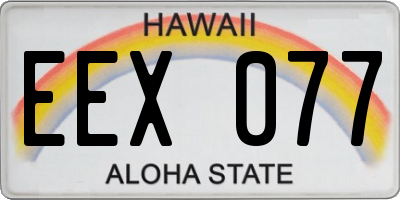 HI license plate EEX077