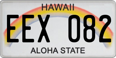 HI license plate EEX082