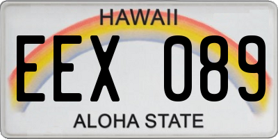 HI license plate EEX089