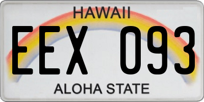 HI license plate EEX093