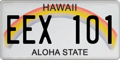 HI license plate EEX101
