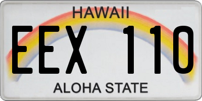 HI license plate EEX110