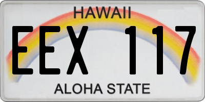 HI license plate EEX117