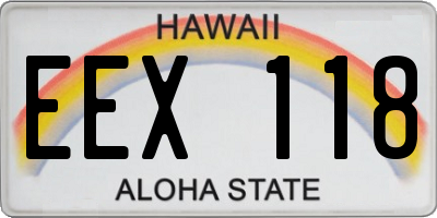 HI license plate EEX118