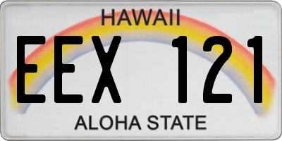 HI license plate EEX121