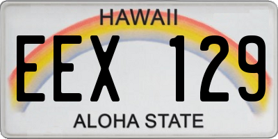 HI license plate EEX129