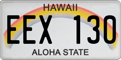 HI license plate EEX130