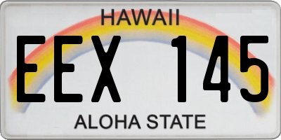 HI license plate EEX145