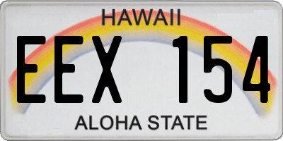 HI license plate EEX154