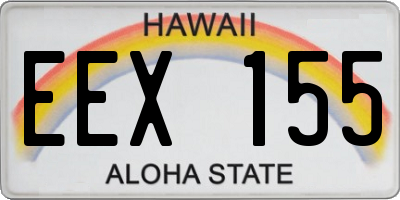 HI license plate EEX155