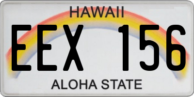HI license plate EEX156