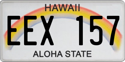 HI license plate EEX157