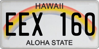 HI license plate EEX160