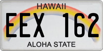 HI license plate EEX162