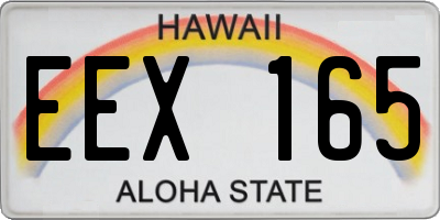 HI license plate EEX165