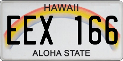 HI license plate EEX166