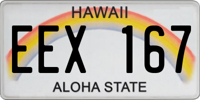 HI license plate EEX167