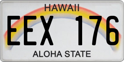 HI license plate EEX176