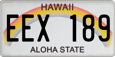 HI license plate EEX189