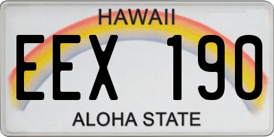 HI license plate EEX190