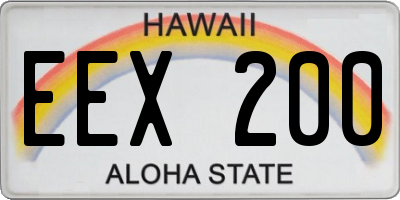 HI license plate EEX200