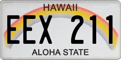 HI license plate EEX211