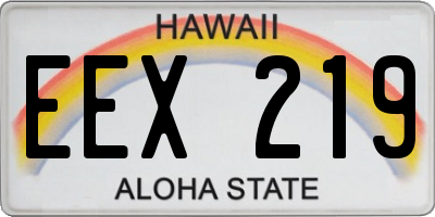 HI license plate EEX219