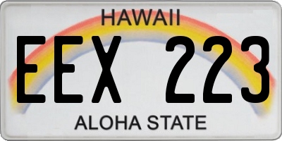 HI license plate EEX223